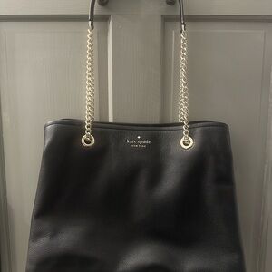 Kate Spade Black Shoulder Bag with Gold Chain